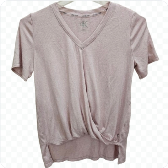 Calvin Klein Pink Wrap Style Top Sz Sm - Picture 1 of 6